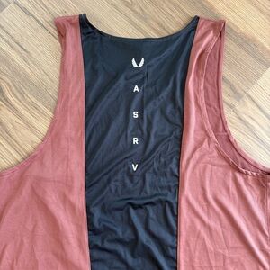 ASRV Tank Top Men's XL Brick Red/Black Vented Mesh Gym Training Athletic